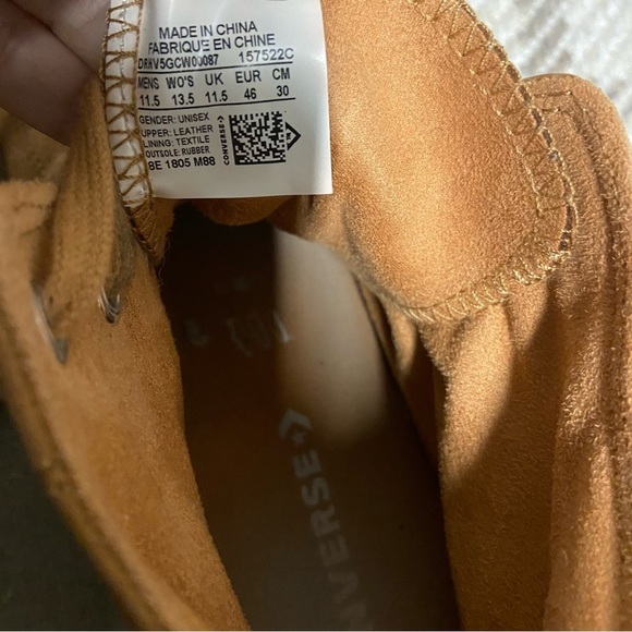 Converse All Star High Top Leather Unisex Mens 11.5 Women's 13.5 Tan Brown - Picture 4 of 6